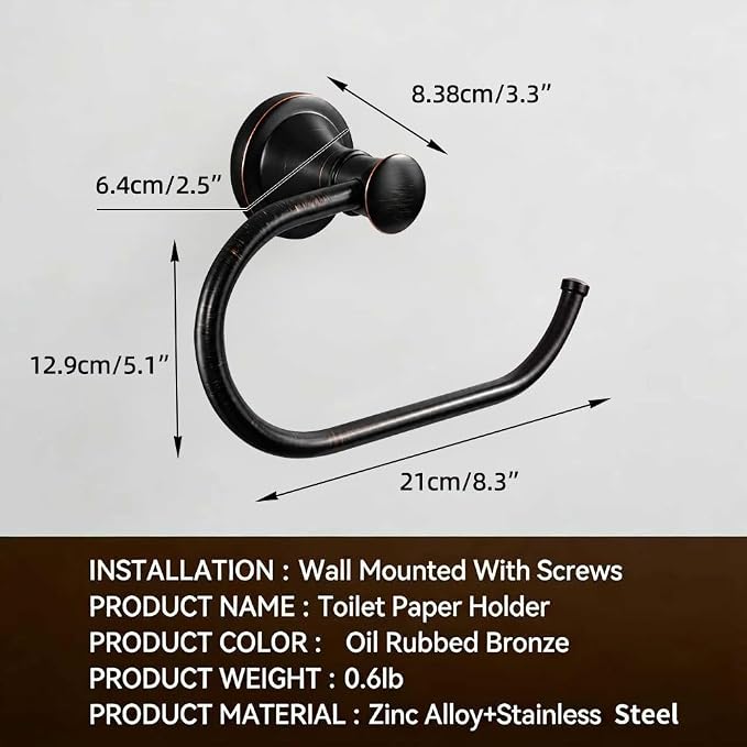 Oil Rubbed Bronze Toilet Paper Holder Bathroom Accessories Rotary Toilet Paper Reel European Wall Mount Rustproof (Oil Rubbed Bronze)