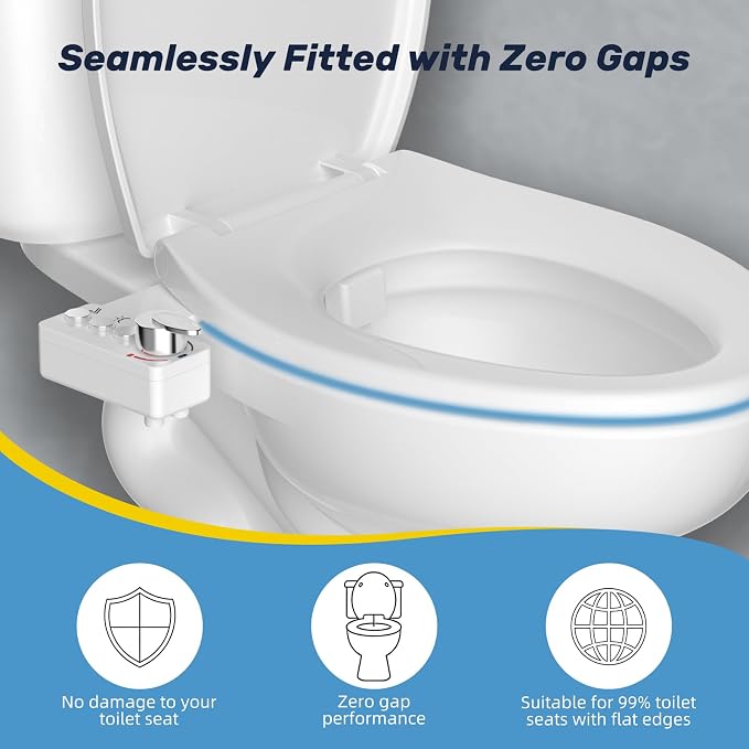 Bidet Attachment for Toilet Seat, Non Electric, Hot/Cold Water Contral | Dual Nozzle Bidets Sprayer with Rear/Feminine Wash Self Cleaning Spray-Adjustable Bidets Wash Butt Cleaner for Bathroom
