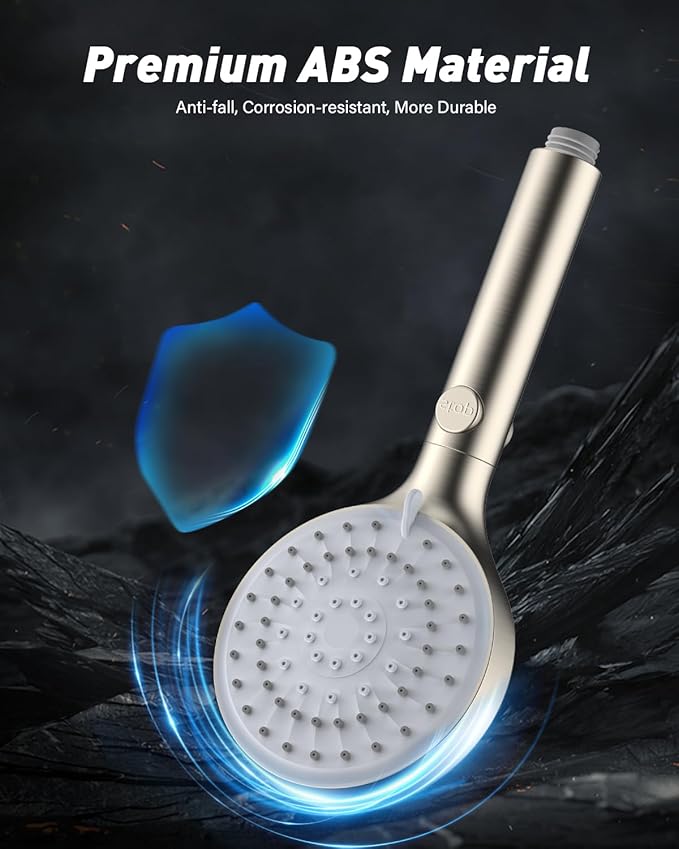 High Pressure Handheld Shower Head with Hose, Brushed Nickel | 80" Extra Long Stainless Steel Hose & Adjustable Bracket, Shower Heads with ON/OFF Switch for Pets Bath