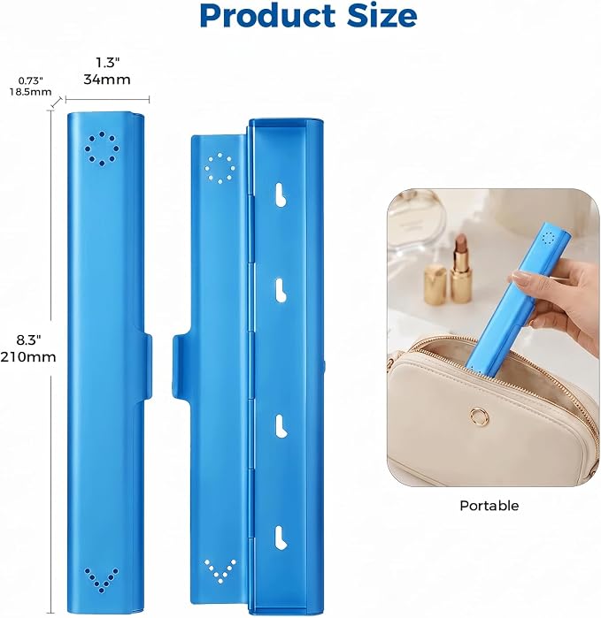 Toothbrush Travel Case Aluminum, Portable Toothbrush Holders Travel, Manual Toothbrush Case Container for Traveling, Bathroom, Camping, Business Trip-1Pack Blue
