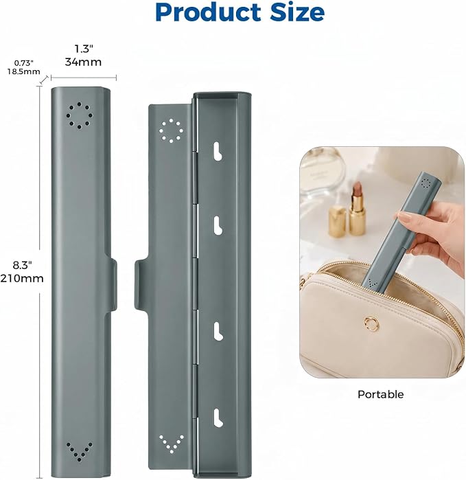 Toothbrush Travel Case Aluminum, Portable Toothbrush Holders Travel, Manual Toothbrush Case Container for Traveling, Bathroom, Camping, Business Trip-1Pack Gray