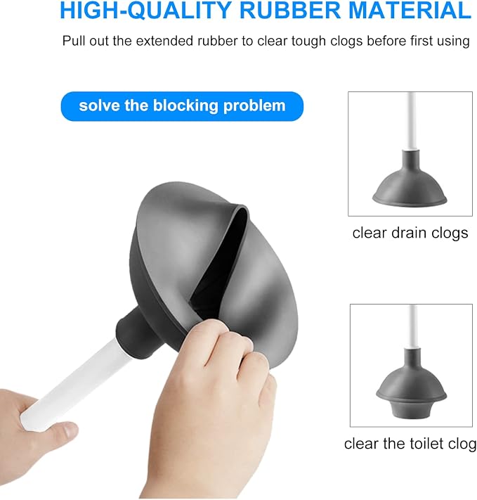 SetSail 3 Packs Toilet Brush and Plunger Set for Bathroom Cleaning, White | Semi-Hidden Toilet Plungers Heavy Duty Toilet Bowl Brush and Holder for Bathroom Toilet Plunger and Brush Set with holder