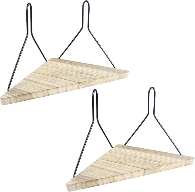 Fabric Wall Cubicle Corner Shelf with Hooks 11.8 Inch Wooden Triangular Cubicle Corner Shelf for Office Fabric Walls Display Storage Hanging Organizer for Work Decor Photo Frame
