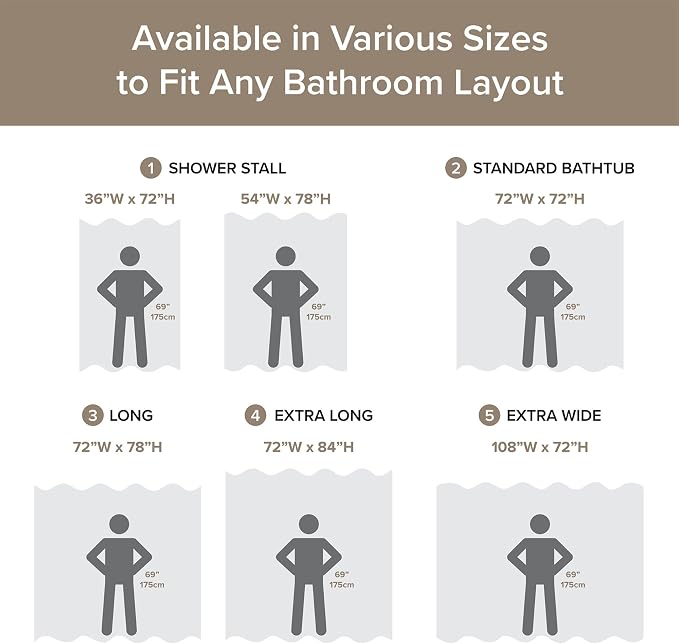 Madison Park Long Shower Curtain for Bathroom, Taupe Ombre, 72" x 78" | Ariana Ombre Cozy, Spa Quality Modern Waffle Weave Contemporary, 3M Scotchgard Treatment, Machine Washable