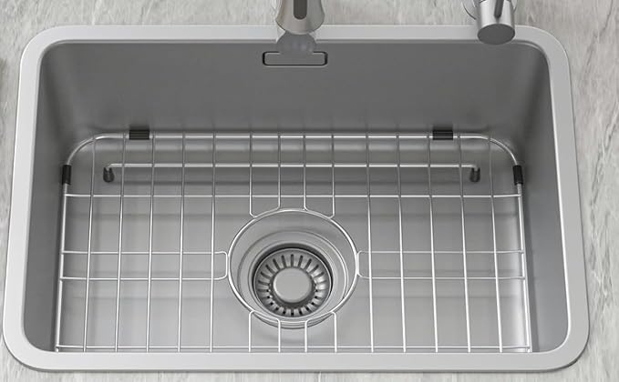 Stainless Steel Sink Grid and Protectors for Bottom of Kitchen Sink, Sink Grid 18" X 12-1/2", Centered Drain with Corner Radius 1-1/2"