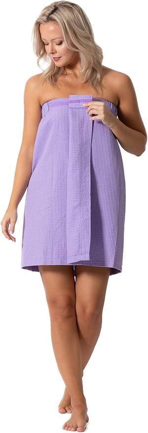 Women’s Waffle Spa Body Wrap with Adjustable Closure