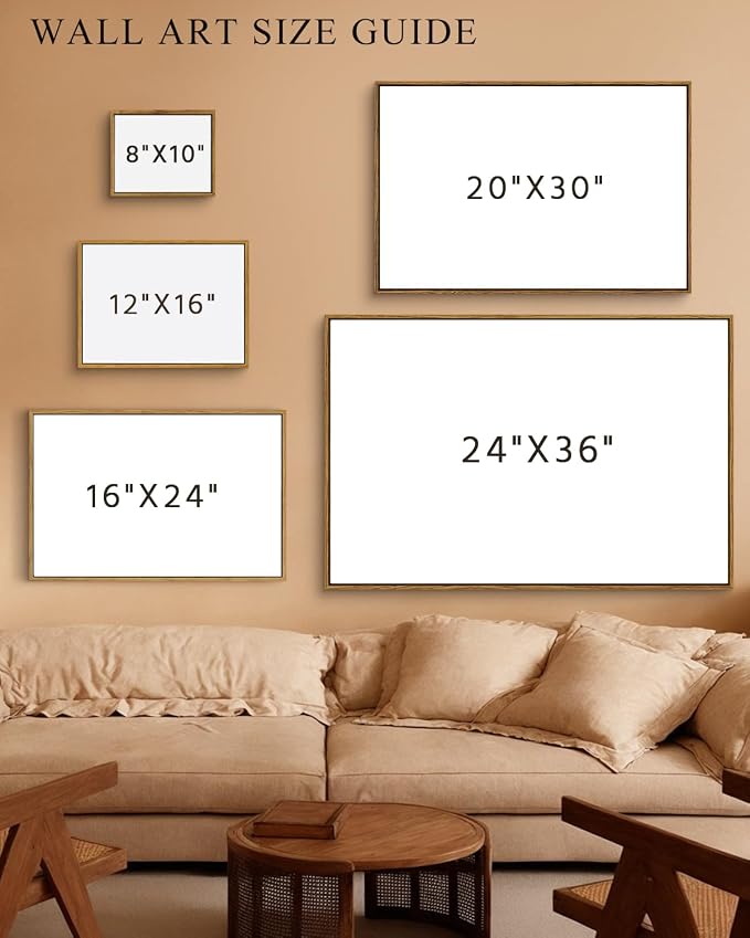 InSimSea Framed Canvas Prints Art Vintage Decor, Bushes Poplars Nature Landscape Paintings, Large Prints, Farmhouse Decor, Classical Wall Decorations for Bedroom Living Room Bathroom, 20"x30"