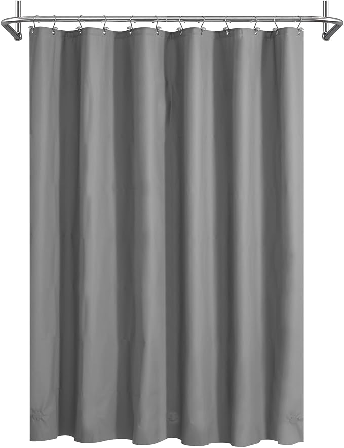 Dark Gray Shower Curtain Liner with 3 Magnets, 72x72 | 12 Rustproof Grommets,Premium Plastic Shower Curtain for Bathroom Lightweight & Waterproof,72W x 72H