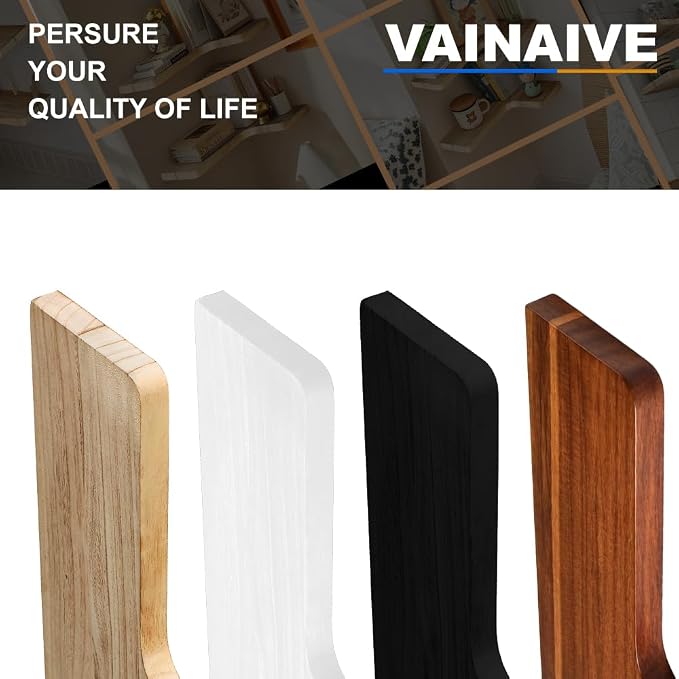 Floating Corner Shelves, Wall Shelf Set of 2, Shelves for Wall Storage, Solid Wood Shelves for Storage, Wall Mount Wooden Display Shelf for Bathroom Bedroom Kitchen Garage (Light 2pcs)