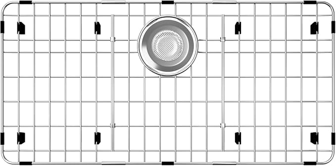 Sink Protectors for Kitchen Sink,Rust-Resistant Grid Rack for Sink Bottom, Scratch Prevention, Drainage Support,Stainless Steel, 27.5 * 13.5 inch