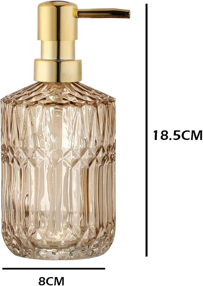 YunNasi Soap Dispenser with Pump Refillable | Liquid Hand Soap Dish Soap Dispensers for Bathroom Counter, Kitchen Sink, Amber