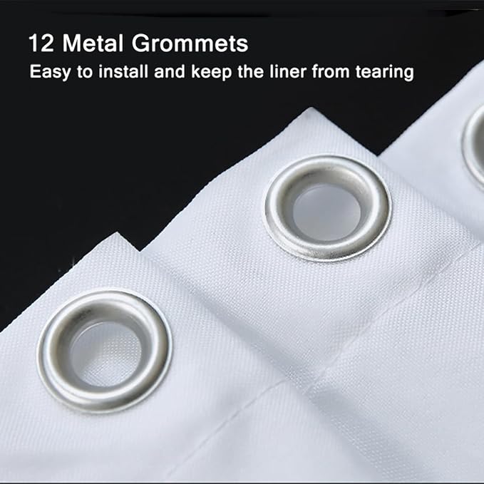 LLSCL Fabric Shower Curtain Liner with Magnets, Waterproof Hotel Quality, 72 x 72 Machine Washable