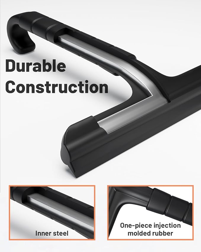 Silicone Shower Squeegee with Hook,Dual-Sided Design with Scraper & Scrub Surface, Shower Squeegee for Glass Doors (Dark)
