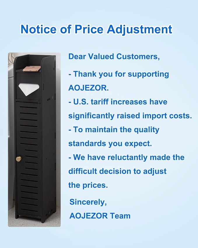 AOJEZOR Small Bathroom Storage Cabinet: Protect Rental Deposit for Renters