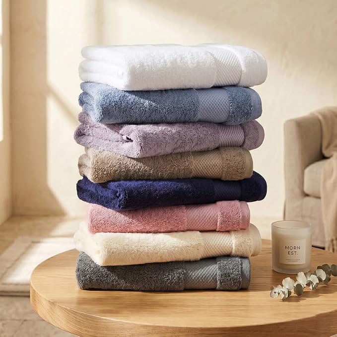 100% Organic Cotton 700 GSM Luxury Bath Towels for Bathroom 30" x 58" GOTS Certified - Burnt Orange, Pack of 2