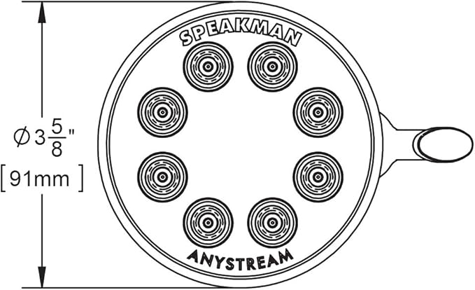 Speakman S-2251-PB Signature Icon Anystream High Pressure Adjustable Solid Brass Shower Head, Polished Brass