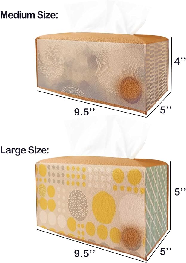 Tissue Box Cover Leather Rectangular – with Bottom Belt [JESMINI, Beige] Modern Large PU Leather Rectangle Tissue Box Cover Decorative for Bathroom Vanity Countertop/Night Stands/Office Desk