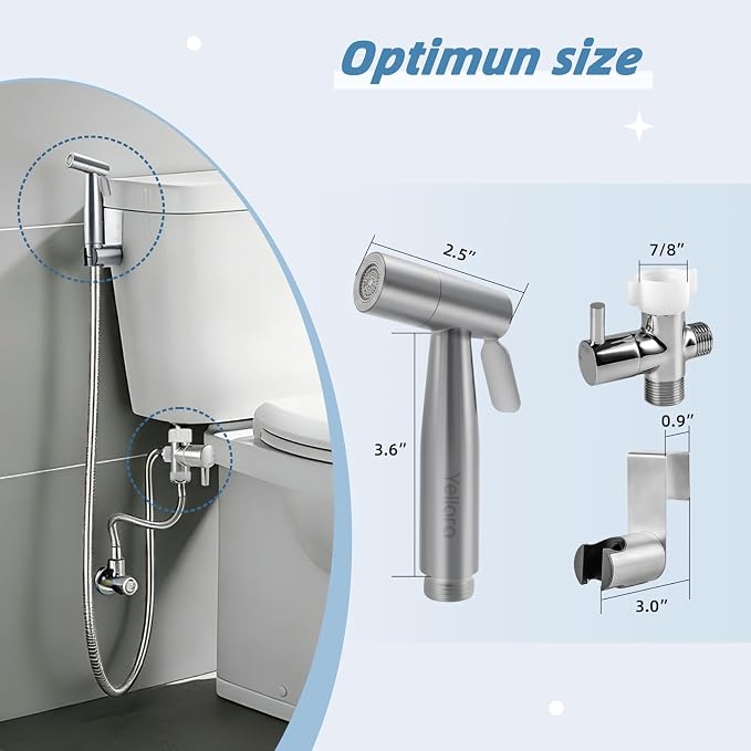 Handheld Bidet Sprayer for Toilet - 4 Spray Modes, Toilet Cleaning - Stainless Steel, Adjustable Water Pressure, Easy Installation