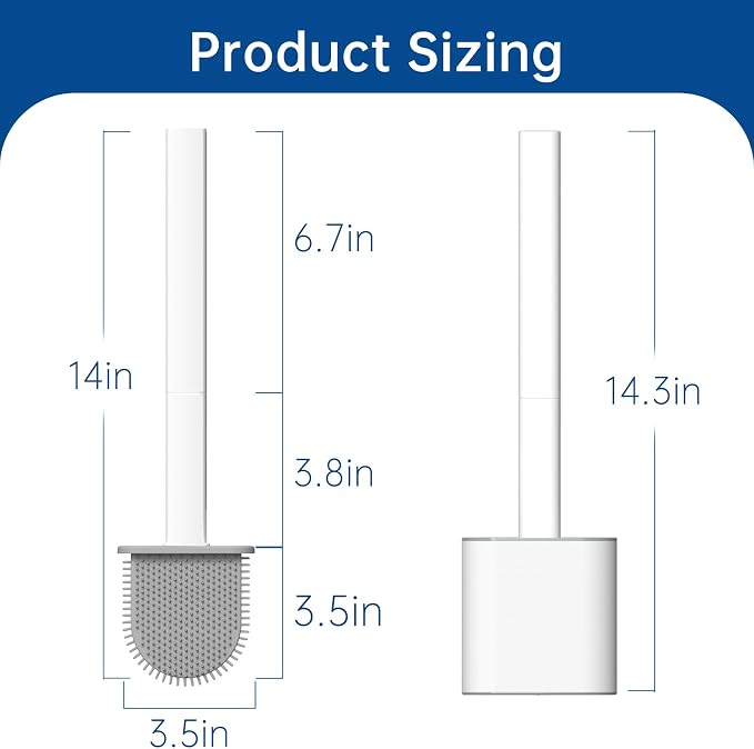 RV Toilet Brush, Grey Toilet Brush Silicone Won't Damage Toilets, Wall Mounted Toilet Brush-Anti-Roll, Anti-Drip Design, Suitable for RV Travel Trailers and Campers, Made by RVers for RVers