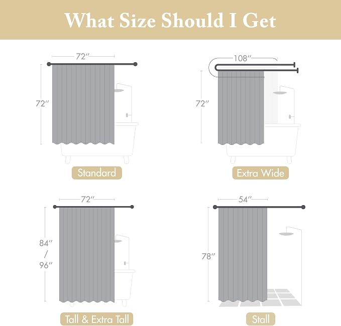 Madison Park Bathroom Shower Curtain, 72 x 84 Extra Long, Faux Silk, Yellow | Modern Classic, Light Sheen, Pieced, Striped, Microfiber, Machine Washable, OEKO-TEX Certified, Amherst