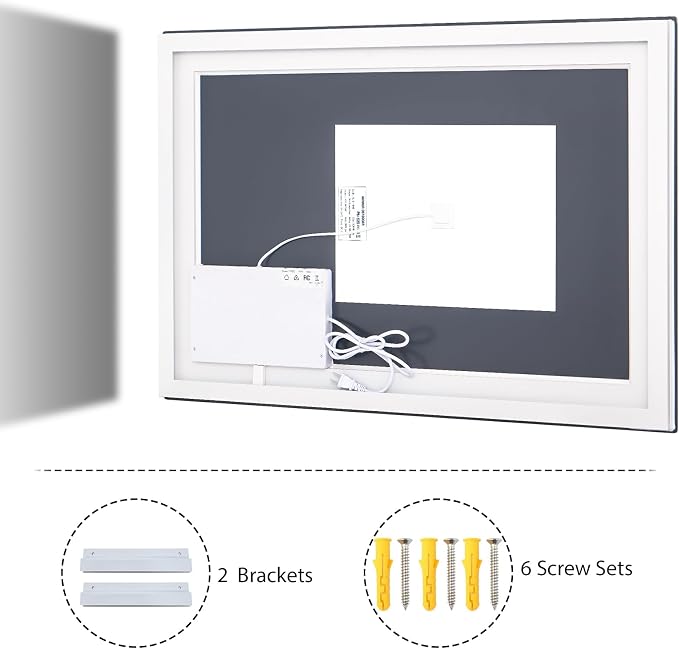 Large Bathroom Mirror with Lights 47 x 47 Inch - 3 Adjustable Lighting Modes Square LED Bathroom Vanity Mirror, Anti-Fog, Memory Function, Tempered Glass, Wall Mounted Horizontally Vertically