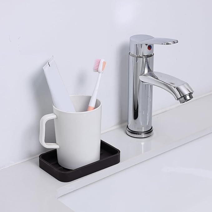 MicoYang Silicone Kitchen Sink Organizer Tray for Multiple Usage,Easy Clean Sponges Holder for Kitchen Bathroom Counter or Sink,Dish Soap Dispenser,Scrubber,Bottle,Cup Coffee 4.9”x 3.2”
