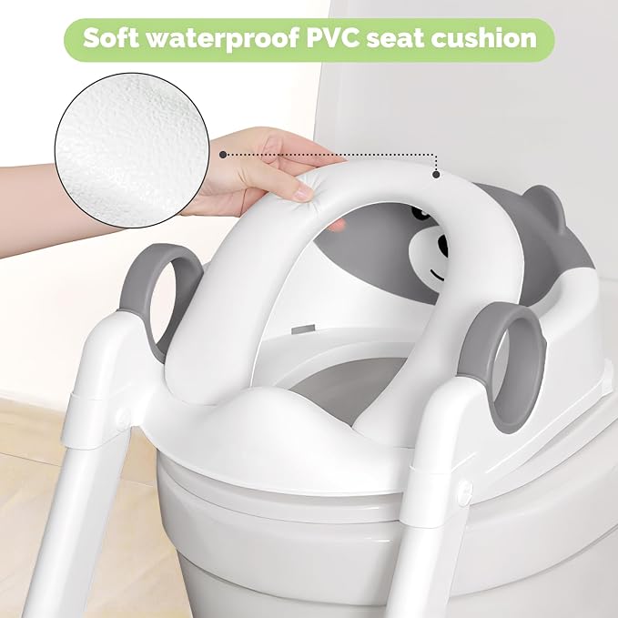COOSEYA Toilet Seat, Potty Training Seat for Toddler, Upgraded 2-in-1 Potty Toilet Training for Boys and Girls,Waterproof Cushioned Mat with Non-slip Step Stool
