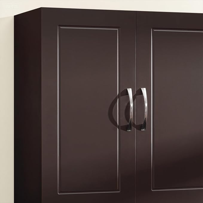 Wall Mount Bathroom & Laundry Storage Cabinet, Wall Size, Brown | Wall-Mounted Storage Cabinet With Door & Adjustable Shelf, Space-Saving MDF Bathroom Organizer, HUS-FRG231