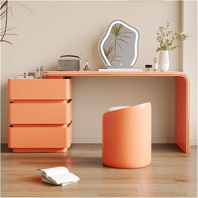 Vanity Desk with 3 Drawers, Modern & Simple Set, Including Led Makeup Mirror and Chair, Perfect for Women, Girls Dressing Table