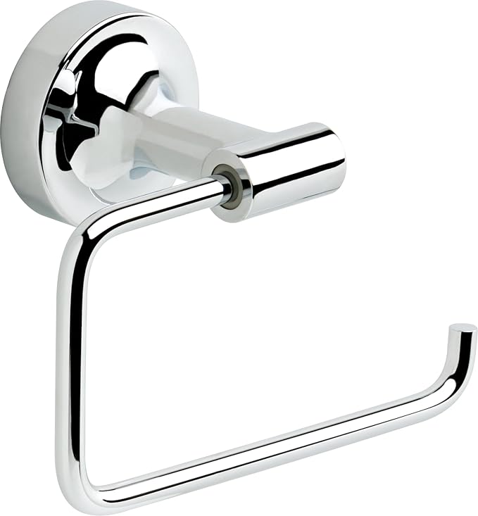 Franklin Brass Voisin (1-Pack) Toilet Paper Holder Polished Chrome Tissue Roll Holder for Bathroom Organization and Storage European Single Post Toilet Tissue Holder Wall Bathroom Accessories VOI50-PC