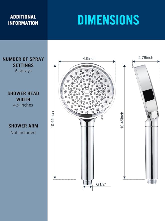 Cobbe Filtered Shower Head with Handheld - Filters Over 99% Of Chlorine | 2.0 Carbon Shower Head Filter System - Water Softener Filters Beads for Hard Water - Reduces Dry Itchy Skin, Chrome