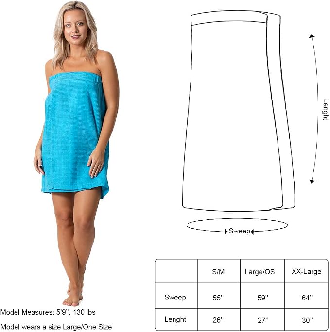 Women’s Waffle Spa Body Wrap with Adjustable Closure