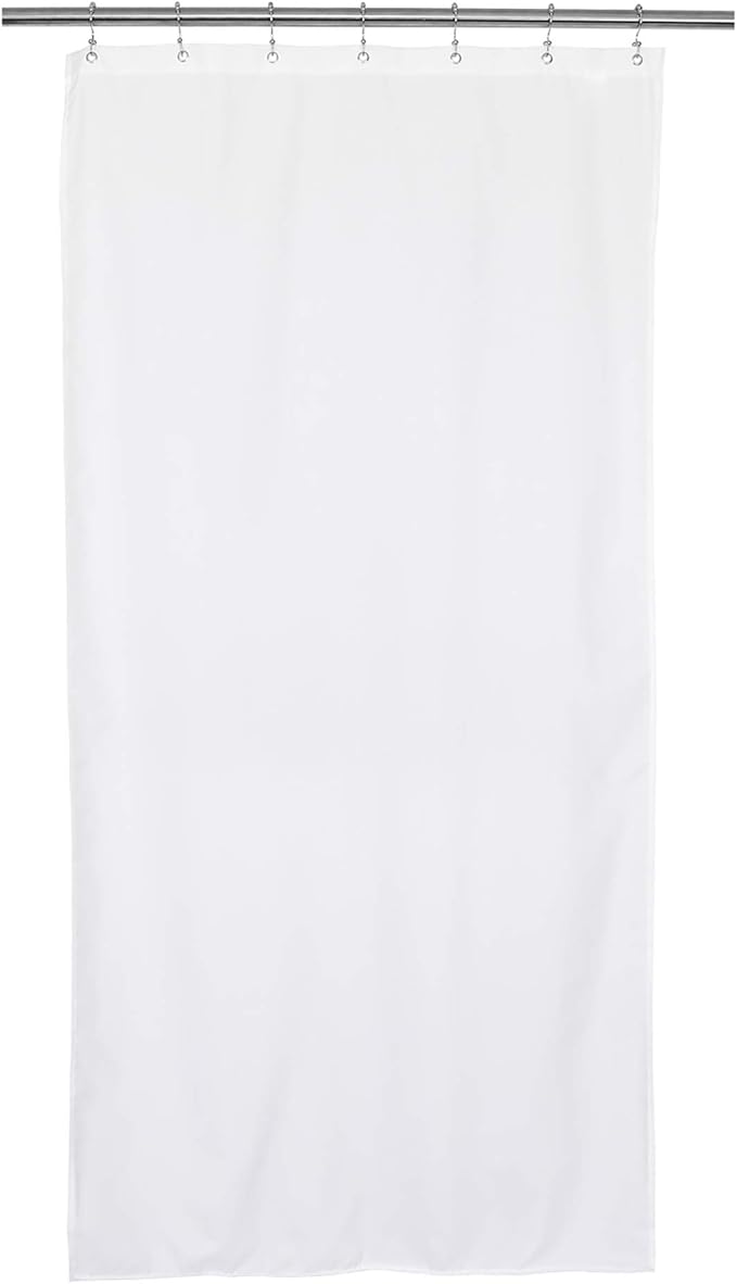 Barossa Design 36x72 Waterproof Fabric Stall Shower Curtain or Liner White | Soft Microfiber, Hotel Quality, Machine Washable, 36 inch Wide Half Size, Stand-up Small Narrow Single Cloth Shower Curtain