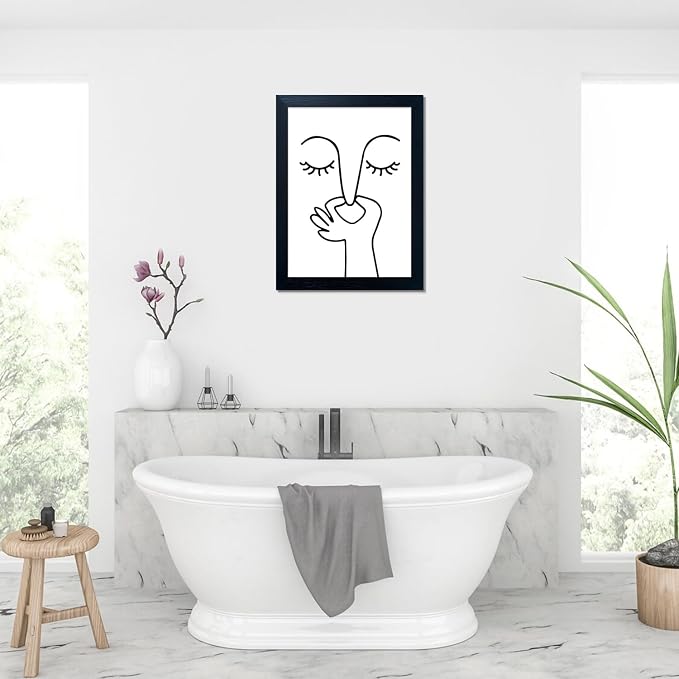 Black and White Bathroom Wall Decor Bad Smell Humorous Wall Art Funny Guest Toilet Picture Print Painting Modern Minimalistic Bathroom Sign