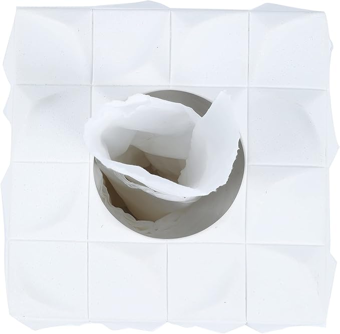 Hymmah Modern Square Tissue Box Cover Holder,Bathroom Accessories Decor Unique Design Tissue Box Cover for Bathroom Vanity Counter Tops Also Great for Bedrooms and Living Rooms