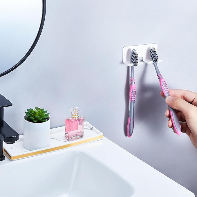 Electric Toothbrush Head Holder, Toothbrush Holders Wall Mounted, Electric Toothbrushs Holder, Bathroom Shower Tooth Brushing Holder, Tooth Brush Head Holder Organiser (White, Small)
