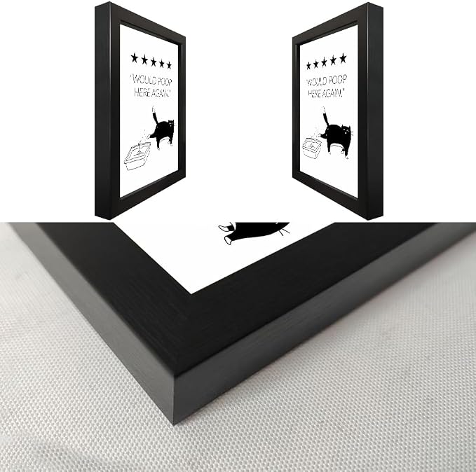Framed Black and White Cat Bathroom Wall Decor Would Poop Here Again Funny Bathroom Wall Art Bathroom Sign for Home Decor