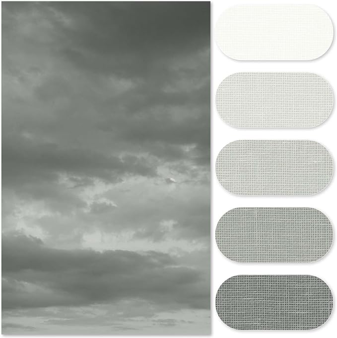 jinchan Ombre Cloudy Grey Shower Curtain for Bathroom 48x72 Inch 8 Hooks | Small Stall Shower Curtain,Stripe,Bathroom Decor, Gradual Color, Waterproof Fabric, Minimalist Design, Modern Neutral,Cloth