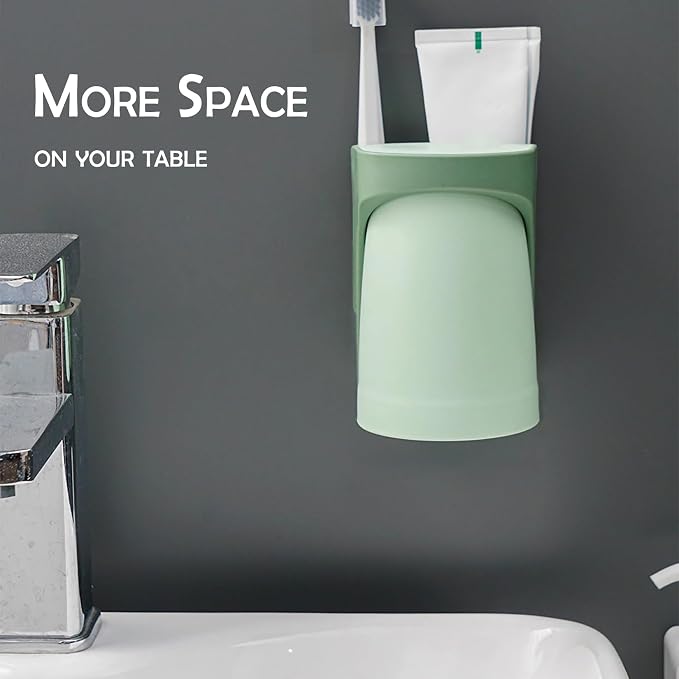Magnetic Toothbrush Holder,sgzscl Flexible Wall Mounted Cup Water Drain Space Saving Storage Suction Organizer for Bathroom