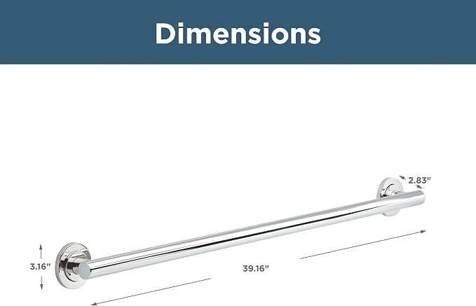 Franklin Brass Voisin (1-Pack) 36' ADA Grab Bar Bright Stainless Steel Bathtub Handle Safety Grip 1-1/4' Diameter Wall Mount Shower Handicap VOI5936-BS