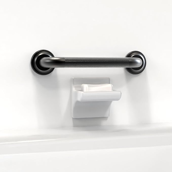 1-1/4" Knurled Grab Bar, ADA Compliant Bath Safety Shower Handrail, Bathroom Mobility Aid Handle for Seniors and Disabled, Heavy Duty 500lbs Support