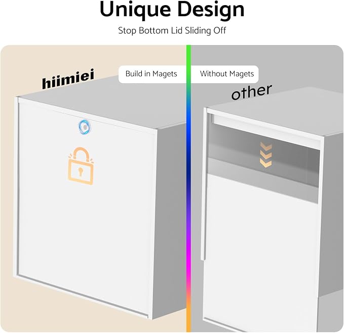Acrylic Tissue Box Cover Decorative Square Tissue Holder Napkin Dispensert for Bathroom-White | Bottom Magnet Closure Home Office Restaurant Vanity Desk TableTop