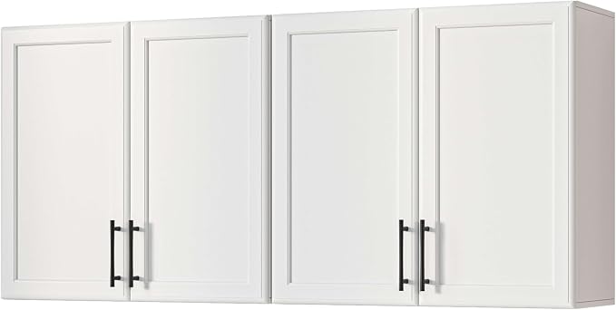 Furnaza 48" W Wall Cabinets for Laundry Room with Adjustable Shelf | White Upper Kitchen Wall Mounted Cabinets With Two Shaker Doors for Bathroom,Garage,12"D x 22"H,Floating Hanging Storage
