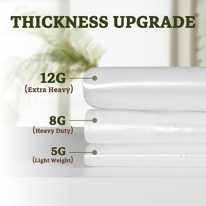 Barossa Design Extra Heavy Duty Shower Curtain Liner Clear, 72x72 | Premium Thick PEVA, Rustproof Metal Grommets, Soft Waterproof Plastic Shower Curtain with 3 Magnets for Bathroom