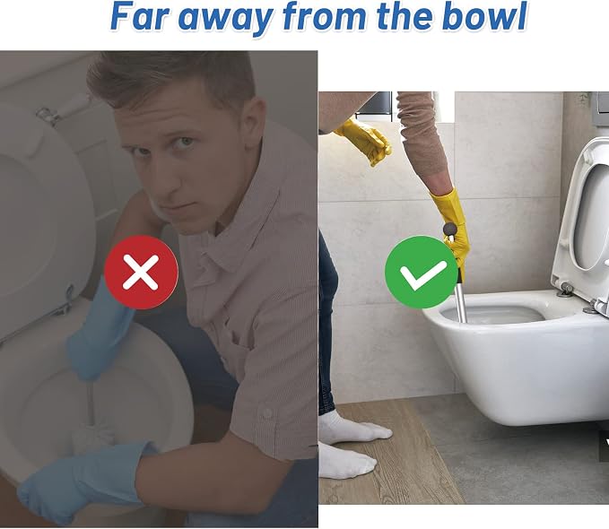 Pumice Stone Toilet Bowl Cleaner - Hard Water Stain Remover | Natural pumice removes hard water rings, limescale & rust on toilets, tiles, sinks & grills. Long handle + 8 refills.