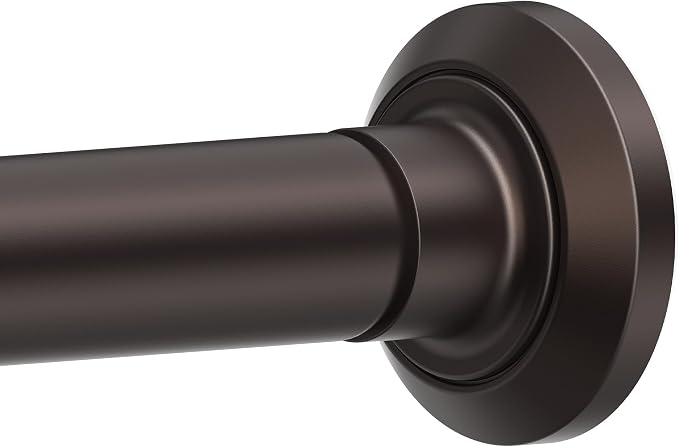 ENJOYBASICS 1" Bronze Shower Curtain Rod, 30-52" Adjustable, Secure Tension | Easy No-Drill Installation, No Tools, No Gaps, Sturdy Rust-Resistant Steel, Sag-Resistant Design, Tubs, RVs, Apartments