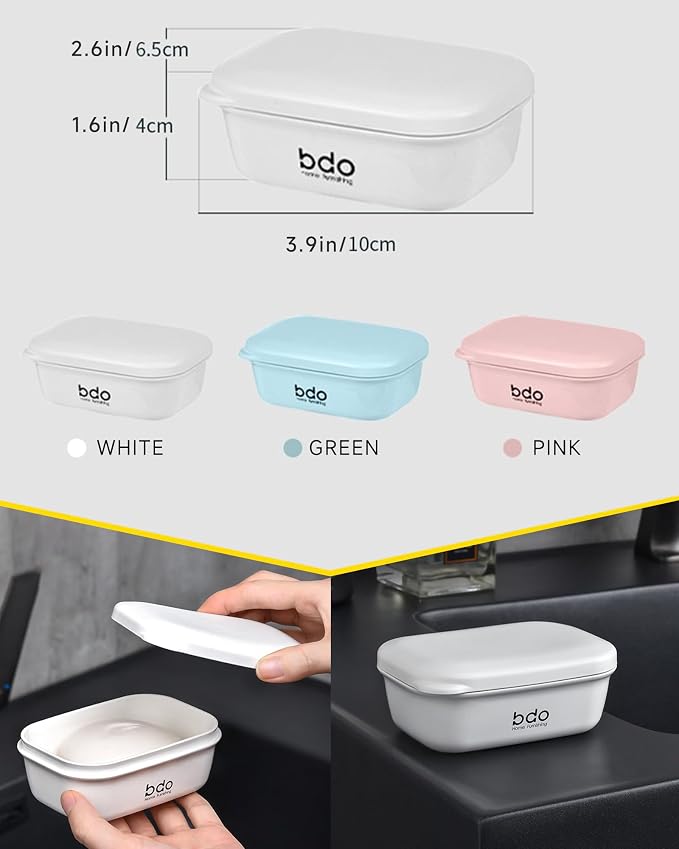 PEISAINOX Travel Soap Case, Leakproof Soap Container with Lid, Portable Bar Soap Holder for Traveling, Soap Dishe for Bathroom, Shower, Gym, School, Camping, Vacation, Outdoor (Green)