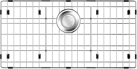 Stainless Steel Sink Protectors for Kitchen Sink, 28-3/8’’ x 14-3/16’’ | Rear Drain, Used in the Kitchen Sink, Anti-clogging, Anti-scratch, Easy to Clean, Rust Resistant, Include 1Pcs Sink Strainer