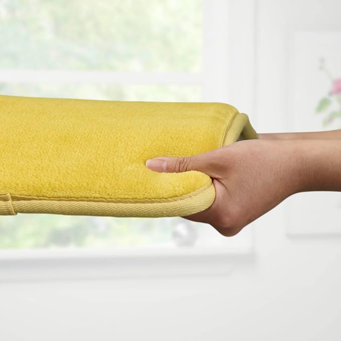 Memory Foam Bath Mat Non Slip Absorbent Super Cozy Velvet Bathroom Rug Carpet (24 inches X 48 inches, Mustard)