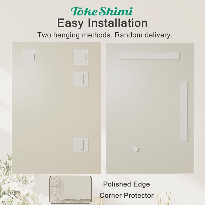 60x36 Frameless Bathroom Vanity Mirrors for Over Sink, Modern Rectangle Bathroom Mirrors for Wall with Polished Edge Shatterproof Decorative Mirror for Bedroom, Living Room, Entryway